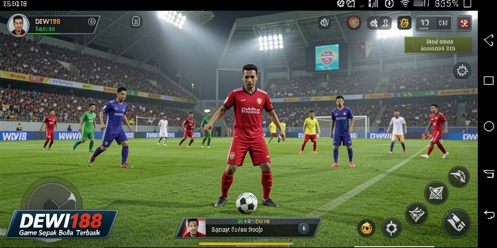 Screenshot gameplay DEWI188 dengan suasana pertandingan yang nyata.