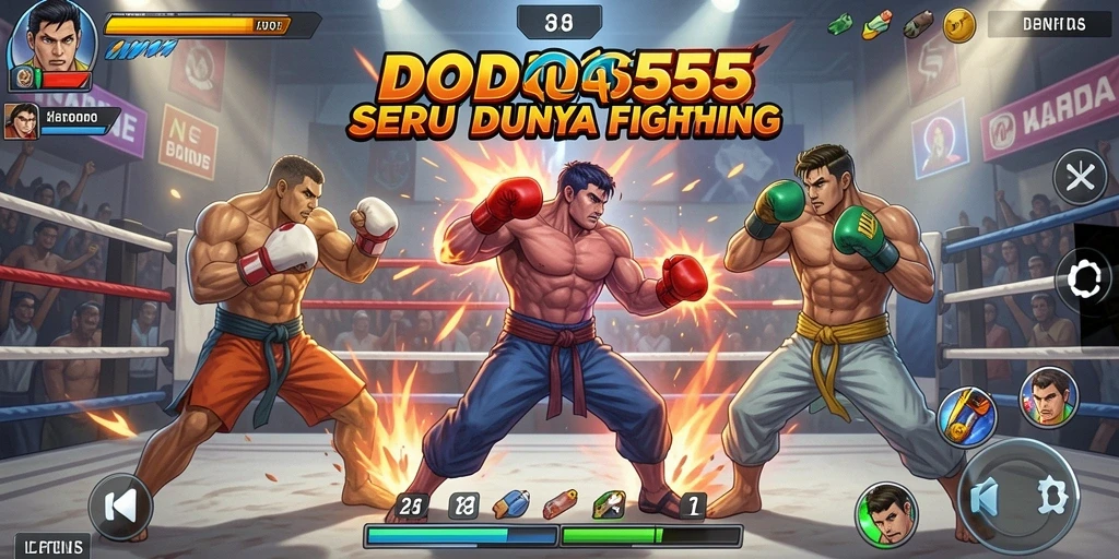 Tampilan seru gameplay pertarungan karakter unik di DODO555.