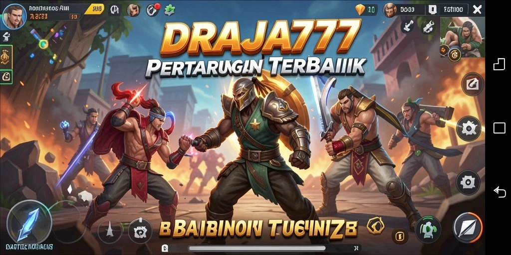 Tampilan aksi seru dalam permainan DRAJA777 di arena Battle Royale.