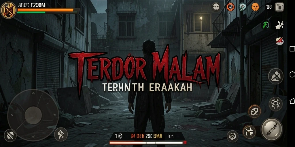 Screenshot gameplay <strong>F200M</strong> menunjukkan suasana horor yang menegangkan.