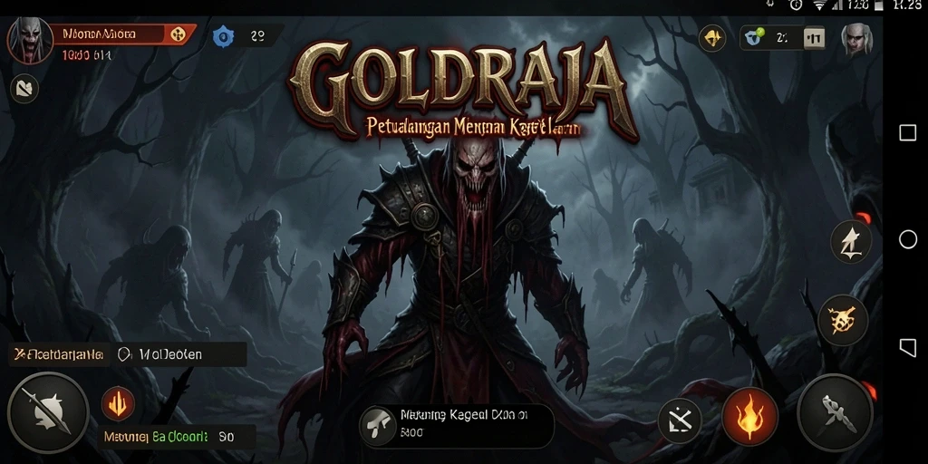 Gameplay menegangkan GOLDRAJA yang penuh dengan kegelapan.