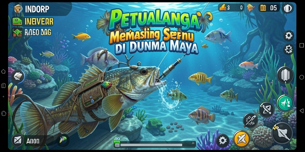 Tampilan gameplay memancing yang menawan dan menantang.