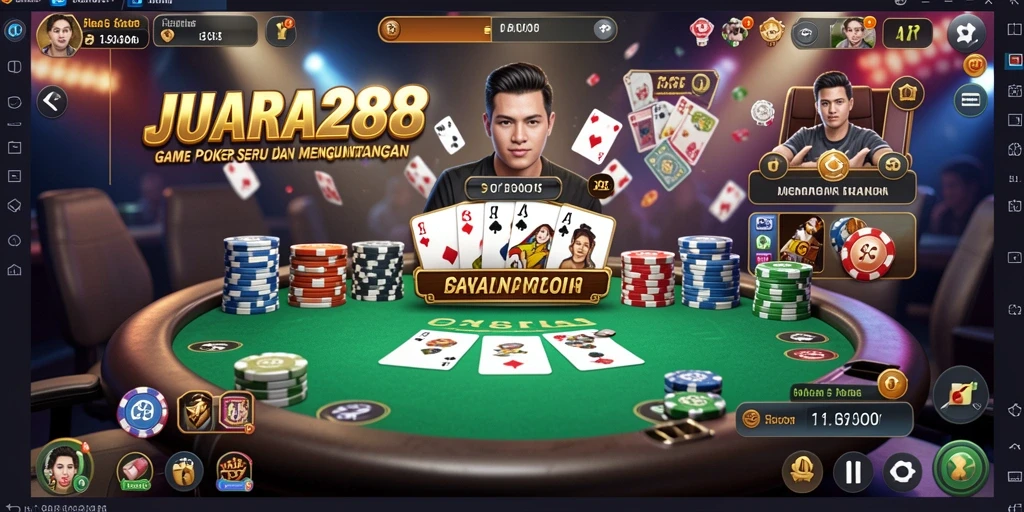 Tampilan menarik dari permainan Poker di JUARA288.