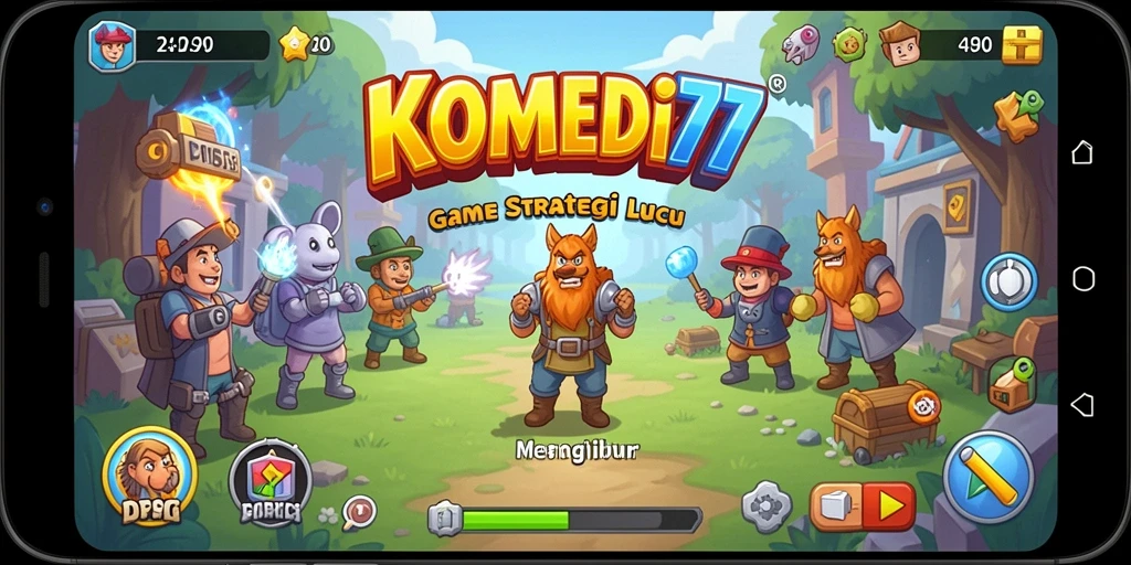 Screenshot gameplay <strong>KOMEDI77</strong> yang menunjukkan aksi seru dan lucu.