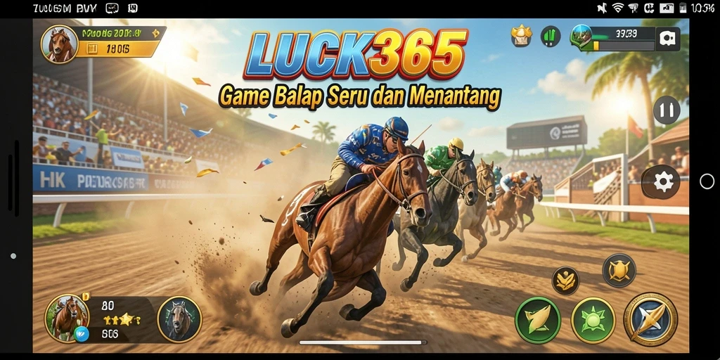 Tampilan gameplay balapan yang seru dan menantang di LUCK365.