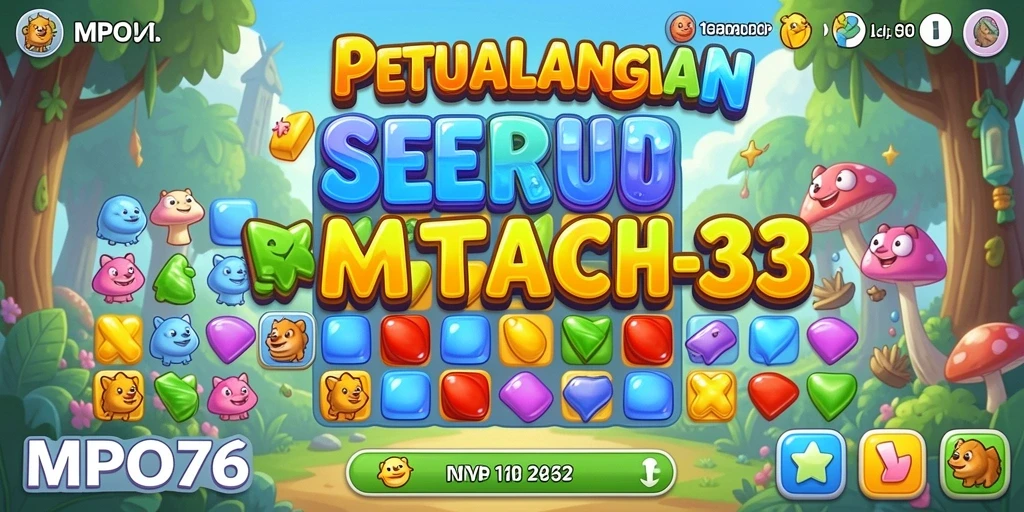 Screenshot utama MPO76 menampilkan seru dan menantangnya gameplay Match-3.