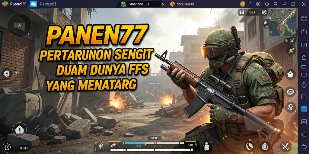Screenshot menunjukkan momen aksi intens dalam PANEN77 FPS.