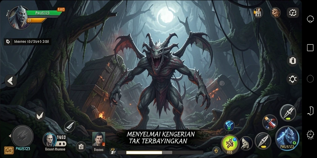Screenshot gameplay PAUS123 yang menampilkan suasana mencekam.
