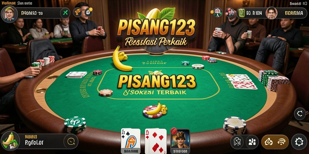 Tampilan gameplay saat bermain Poker di PISANG123.