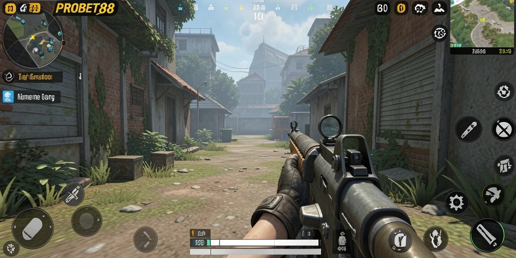 Screenshot gameplay seru dari PROBET88 dalam aksi TPS.
