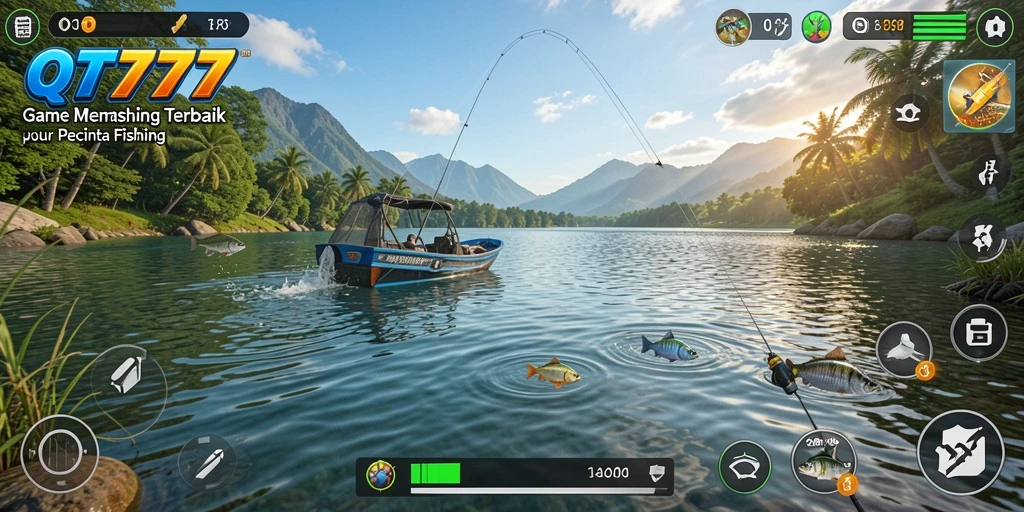 Tampilan gameplay QT777 yang menakjubkan saat memancing.