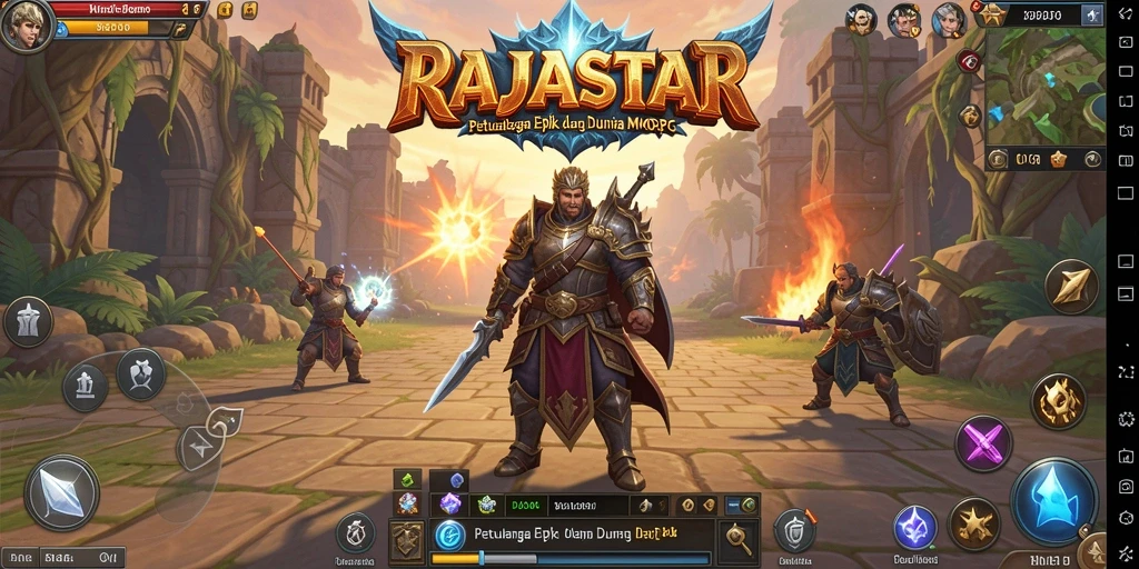 Screenshot gameplay RAJASTAR yang menampilkan pertarungan epik antar pemain.